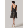 Grace Karin New Design Deep V Neck Short Black Sequins Cocktail Dresses Atacado CL6156